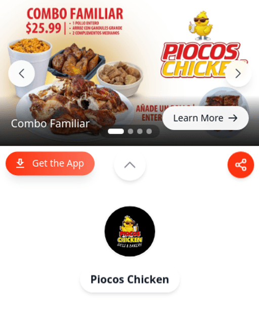 Piocos Chicken storefront on Qbon